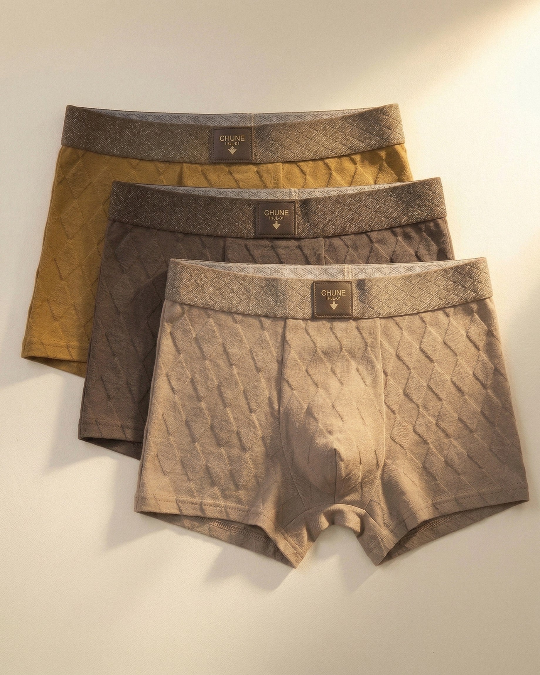 Khaki + Light Coffee + Brown / XL / 3pc Set
